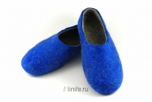 Felt slippers "Blue" | Online store of linen products «Linife»