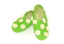 Felt slippers "Flower meadow" | Online store of linen products «Linife»