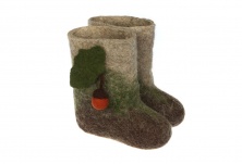 Children's felt boots "Acorn" | Online store of linen products «Linife»
