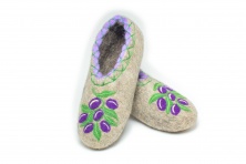 Felt slippers "Plum" | Online store of linen products «Linife»