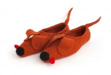 Felt slippers "Dog" | Online store of linen products «Linife»