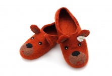 Felt slippers "Bear" | Online store of linen products «Linife»