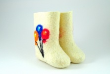 Children's felt boots "Balls" | Online store of linen products «Linife»