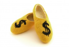 Felt slippers "Income" | Online store of linen products «Linife»