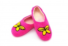 Felt slippers "Butterflies" | Online store of linen products «Linife»