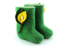 Children's felt boots "Flowers" | Online store of linen products «Linife»