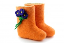 Children's felt boots "Bouquet" | Online store of linen products «Linife»