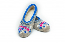 Felt slippers "Pattern" | Online store of linen products «Linife»