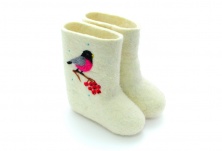 Children's felt boots "Bird" | Online store of linen products «Linife»