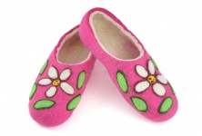 Felt slippers "Daisies" | Online store of linen products «Linife»