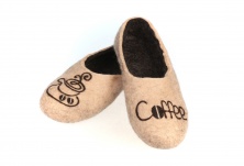 Felt slippers "Coffee" | Online store of linen products «Linife»