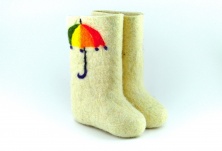 Children's felt boots "Umbrella" | Online store of linen products «Linife»