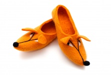 Felt slippers "Chanterelles" | Online store of linen products «Linife»