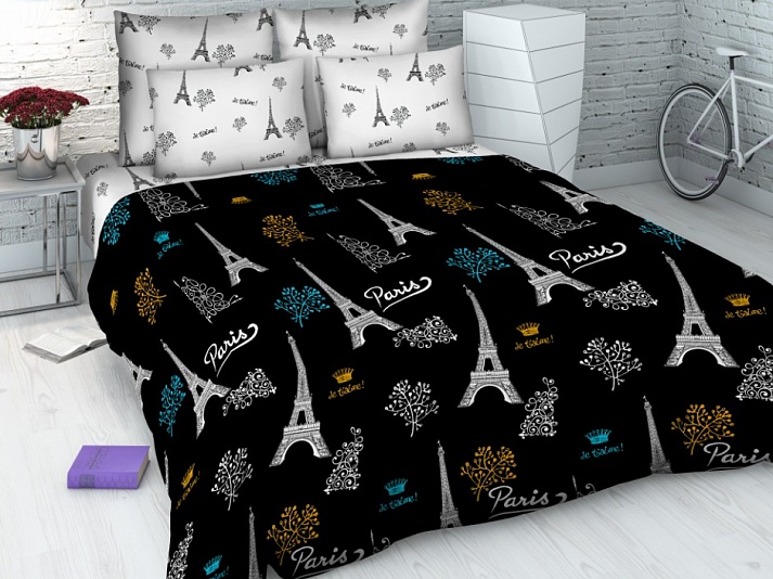 Bed linen from calico "Parisian evening" | Online store of linen products «Linife»