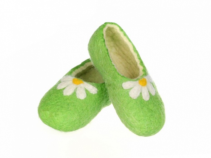 Children's slippers "Daisies" | Online store of linen products «Linife»