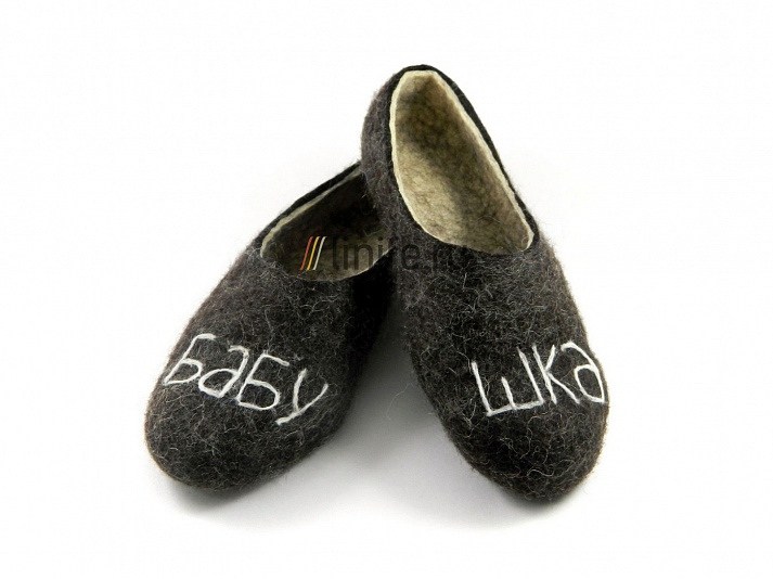 Felt slippers "Granny" | Online store of linen products «Linife»