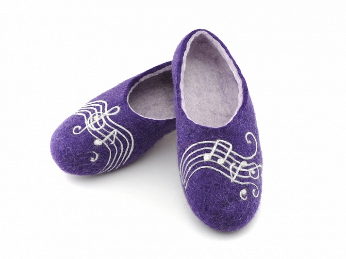 Felt slippers "Melody" | Online store of linen products «Linife»