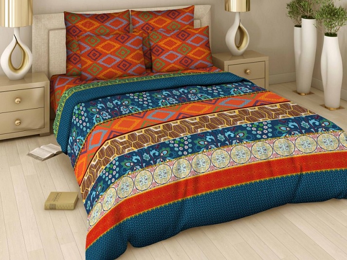 Bed linen from poplin "Oriental temptation" | Online store of linen products «Linife»