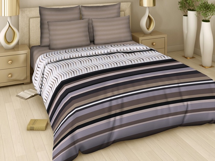Poplin bed linen "Noble anthracite" | Online store of linen products «Linife»
