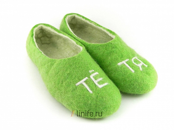 Felt slippers "Aunt" | Online store of linen products «Linife»