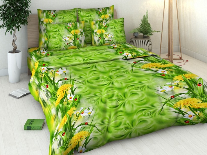 Coarse calico bed linen "Summer mirage" | Online store of linen products «Linife»