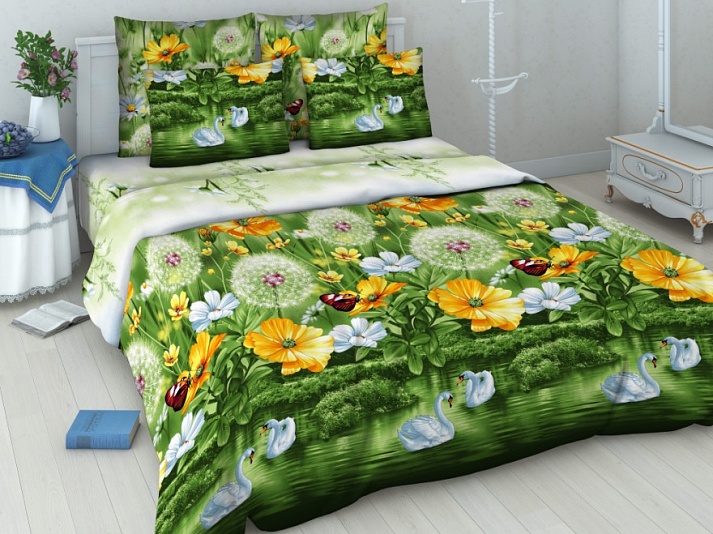 Bed linen from coarse calico "Summer Aura" | Online store of linen products «Linife»