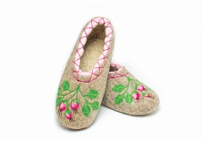 Купить Felt slippers "Rosehip"