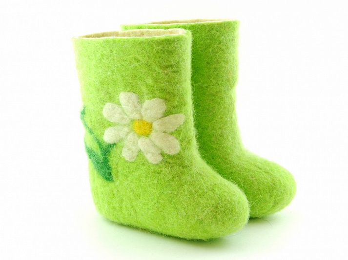Children's felt boots "Flower" | Online store of linen products «Linife»