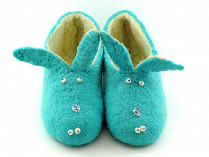 Felt slippers "Bunnies" | Online store of linen products «Linife»