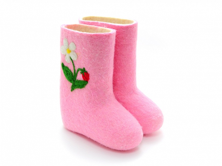 Children's felt boots "Berries" | Online store of linen products «Linife»
