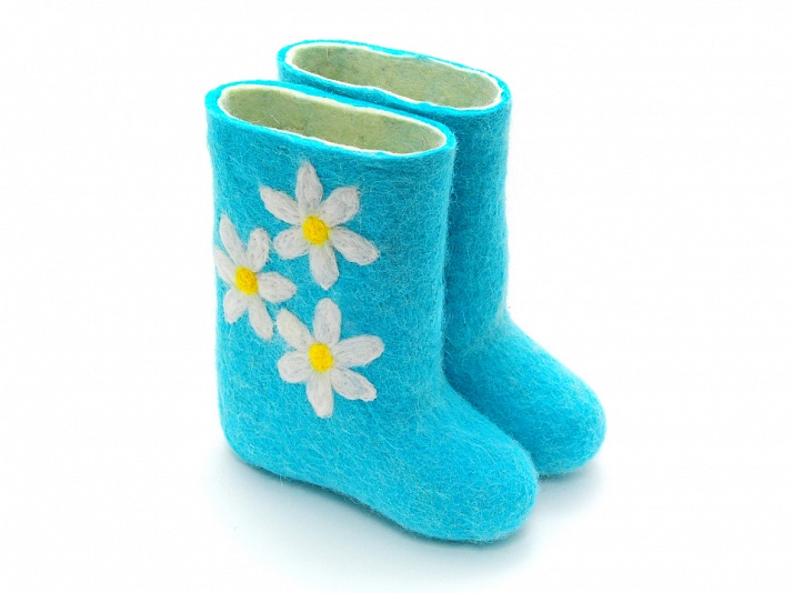 Children's felt boots "Chamomile" | Online store of linen products «Linife»