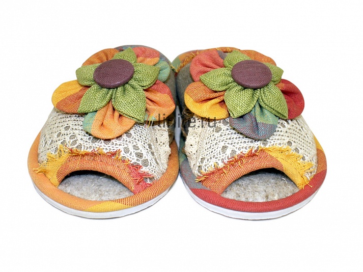 Slippers "Flower-seven-color" | Online store of linen products «Linife»