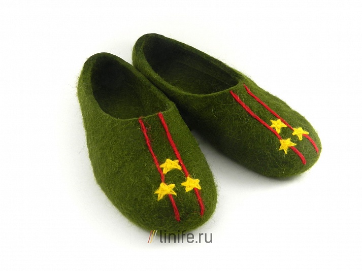 Felt slippers "Colonel" | Online store of linen products «Linife»