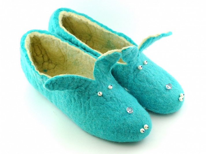 Felt slippers "Bunnies" | Online store of linen products «Linife»