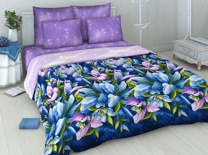 Bed linen from coarse calico "Star Evening" | Online store of linen products «Linife»
