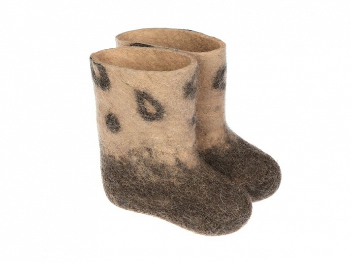 Children's felt boots "Coffee" | Online store of linen products «Linife»