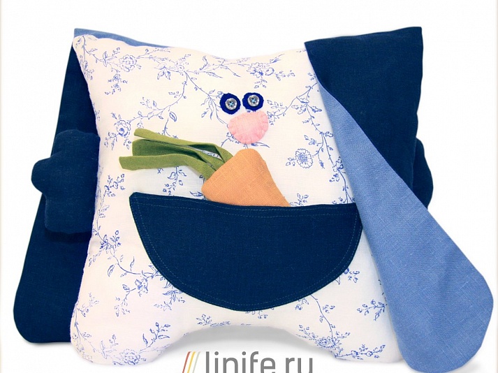 Pillow "Rabbit with carrot" | Online store of linen products «Linife»