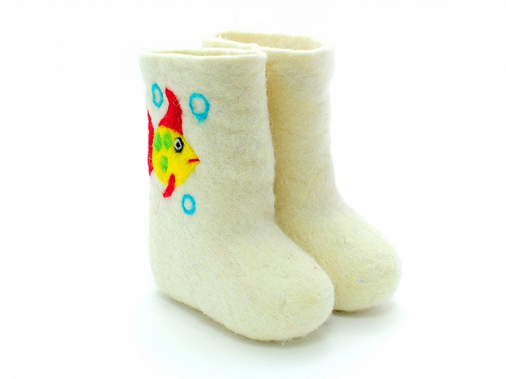 Children's felt boots "Rybki" | Online store of linen products «Linife»