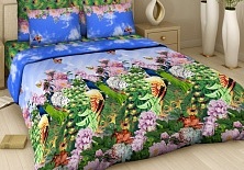 Poplin bed linen "Peacocks" | Online store of linen products «Linife»