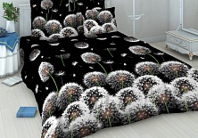 Bed linen from coarse calico "White dandelions"