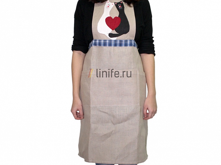 Apron "Cats in love" | Online store of linen products «Linife»
