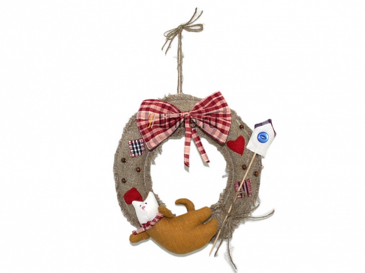 Wreath "Cat in love" | Online store of linen products «Linife»