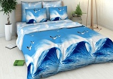 Bed linen from coarse calico "Albatross" | Online store of linen products «Linife»