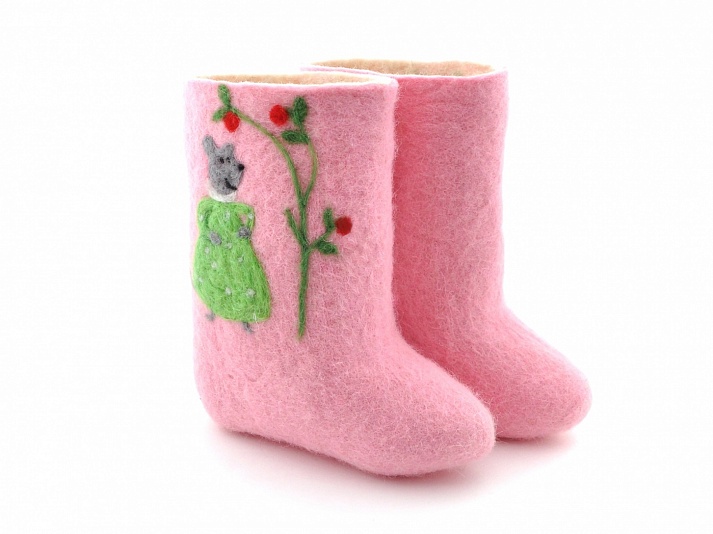 Children's felt boots "Animals" | Online store of linen products «Linife»