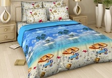 Bed linen from poplin "Paradise Island" | Online store of linen products «Linife»