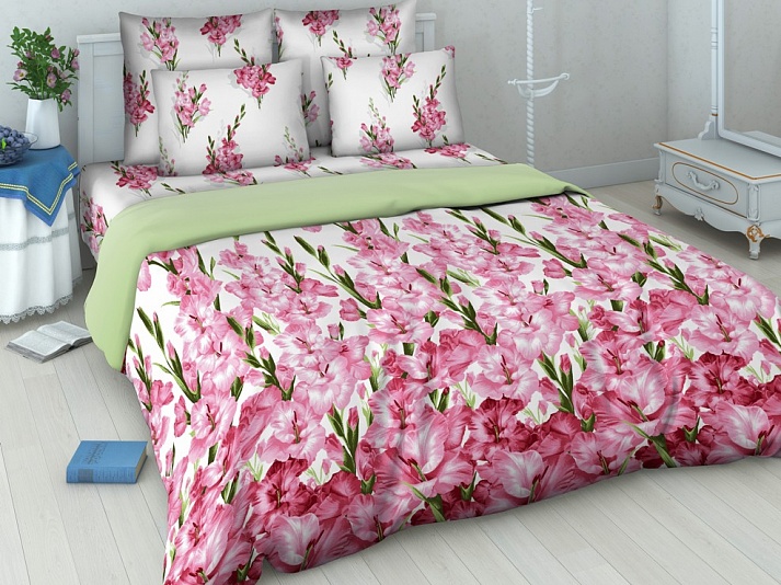 Bed linen from coarse calico "Gladiolus" | Online store of linen products «Linife»
