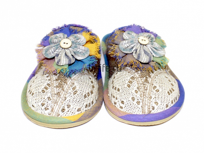 Forget-me-not slippers | Online store of linen products «Linife»
