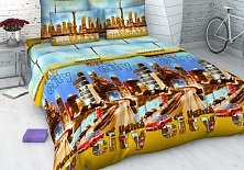 Bed linen from coarse calico "Urban Legends" | Online store of linen products «Linife»