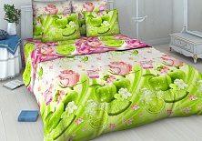 Bed linen from coarse calico "Apple fresh"