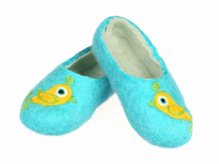 Children's slippers "Birds" | Online store of linen products «Linife»